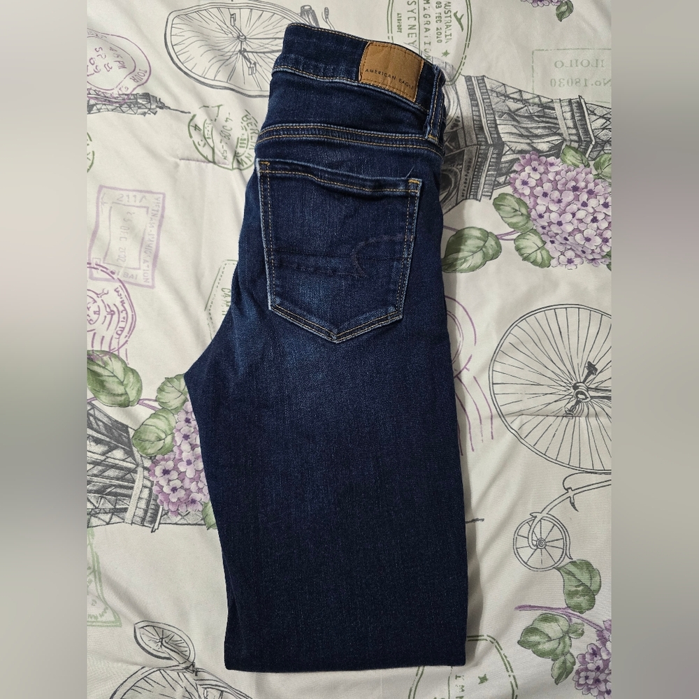 American Eagle Outfitter Navy Blue Jegging Size 2R for Womens Next Level Stretch - Picture 10 of 15